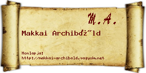 Makkai Archibáld névjegykártya
